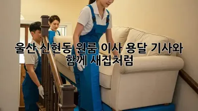 울산 신현동 원룸 이사? 용달 기사와 함께 새집처럼!
